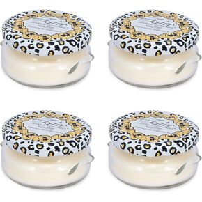 Tyler Creamy White 3.4 Ounce Glass Aromatherapy Scented Jar Candle Pack of 4, Diva
