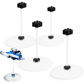 تقف شاشة عرض Microfighter y-wing -4 حزمة من التجميع ، وشفافًا شفافًا مع اتصال من الطوب 2 × 2 ، وقاعدة واسعة ، متوافقة مع Lego Star-Wars N-starfighter Microfighter 75363،75344