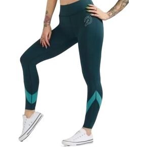 Peloton Womens Mission Mid-Rise Laser-Cut Leggings, Green, Small