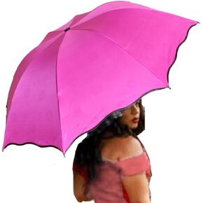 WENDIN Travel Foldable compact Umbrellas Sun rain Umbrellas parasol with Met Water blomssom blooming material