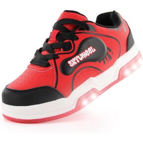 SKYWHEEL Kids Sneakers for Boys Gilrs Light Up Tennis Shoes Size 11 to Big Kids Size 3 Skate Shoes Lace up Athletic Running Walking Sneakers
