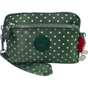 Polka Dot Wristlet Wallet محفظة القابض 3 سستة قابلة للفصل ماء طارد للهاتف الخلوي الأساسيات التجميلية