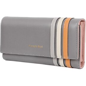 Womens Wallet, RFID Blocking Leather Wallet with Multiple Card Slots and Cellphone Compartment for Women, Yellow