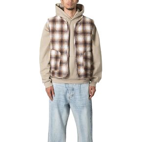 mnml Men's Brushed Plaid Vest