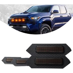 4pc Smoked Housing Amber LED Front Grille Lights DRL Feature Kit for Toyota Tacoma 2024 TRD Off-Road Crew Cab Pickup Accessories