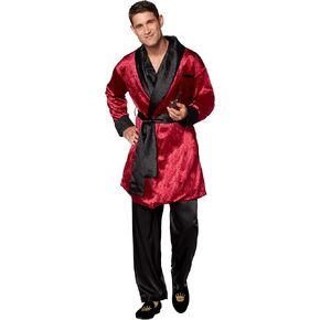 Spirit Halloween Adult Casanova Robe | Black and Red Robe | Easy Halloween Costume | Casanova Cosplay