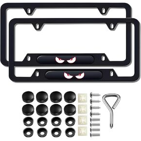 2 PCS إطارات لوحة ترخيص سوداء أغطية لوحة ترخيص متوافقة مع Elantra i20 i30 Tucson Kona Sonata Kona Venuen Line Metal Metal Material Material Cover Cover Cover
