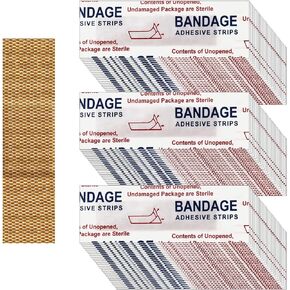 Weewooday 300 Pcs Small Bandage Bulk 3/8 X 1 1/2 Inch Nose Bandage Fabric Adhesive Bandages Flexible Breathable Bandages Fabric Bandages for Small Wound Flexible Protection Wound Care