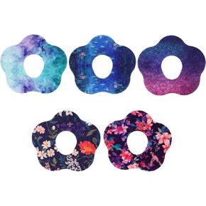 25pcs Adhesive Over Patches for Dexcom G7, Waterproof Flower Fabric Sensor Covers for CGM Tape Protection, Breathable Floral Sensor Overpatch Stickers Compatible with Dexcom G7 Accessories