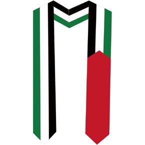 فلسطين العلم التخرج SASH SATIN SCARF 72 "سرقت لفئة الدراسة الدولية للطلاب في الخارج