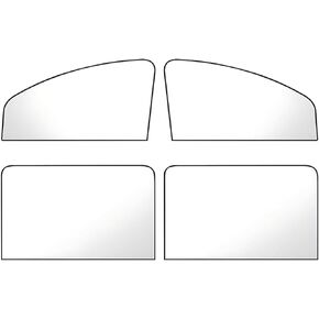 4 PCS الجانبية النافذة الزجاجية Sunshield ، حماية من الزجاج الخلفي الكامل الظل حماية خصوصية Sunshield ، امتصاص غير تدمير التثبيت الحد من الحرارة ، لمعظم السيارات ، سيارات الدفع الرباعي (سوداء وفضية)