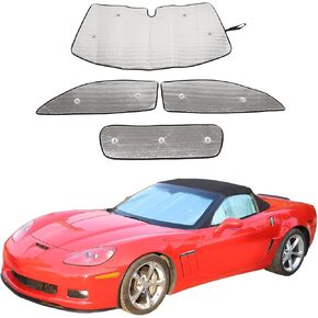Car Windshield Sunshade, Car Sun Shade Full Rear Window Shades for Chevrolet Corvette C6 2005-2013, UV Rays Sun Visor Protector (Full Window-4Pcs)