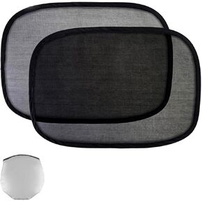 2PCS Car Window Shades for Baby, 21"x14" Cling Car Shades Provide Glare and UV Rays Protection for Your Child, Mesh Sun Shade Blocker Window Screens for Side Windows (Black)