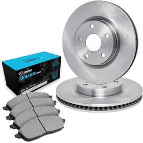 R1 Concepts Front Brakes and Rotors| Automotive Replacement Brake Kits| Front Ceramic Brake Pads and Rotors Kit| Fits 2014-2018 Mazda 3; 2016-2022 Mazda CX-3