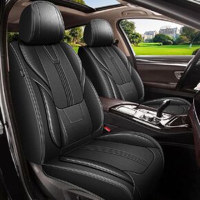 AOMSAZTO Seat Covers 5PCS Full Set for Chevy Colorado 2015-2024 2025 LT Z71 Work Truck ZR2 Trail Boss (Only Fit for 5 Seats): Leather Seat Cover Comfortable Breathable Waterproof(5 Seats, Black&Grey)