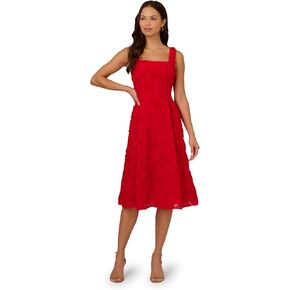 Adrianna Papell Women's Soutache Rosette Midi Dress