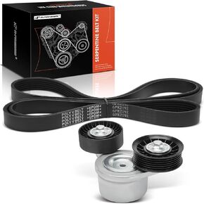 A-Premium Engine Serpentine Belt Drive Kit with Tensioner Compatible with Jeep KJ Series 2002-2006 Liberty 3.7L