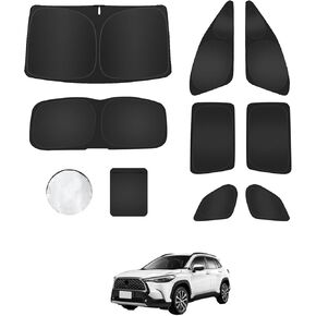 ظلال النوافذ 8pcs لـ Toyota Rav4 (2013-2018)-التغطية الكاملة تغطية الشمس للنوافذ الجانبية ، المثلثية الخلفية والزجاج الأمامي-الحماية والخصوصية للأشعة فوق البنفسجية للتخييم ، والاسترخاء ، والاسترخاء