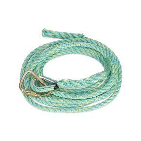 Premium Vertical Lifeline Rope with Back Splice and Carabiner, 75 Ft. L, Green