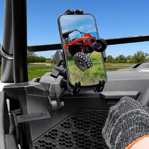Starknightmt RZR Phone Mount - Double 360 ​​درجة قابلة للتعديل لوحة الهاتف الخلوي متوافق مع Polaris RZR XP 1000/ XP 4 1000 2024 2025 يناسب 5.8 بوصة إلى 8.6 بوصة هواتف