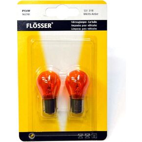 Flosser Incandescent BAU15s PY21W 7507 21W 9667101 Turn Signal Light Bulbs Replacement Lamp (Pack of 2) Made in Germany