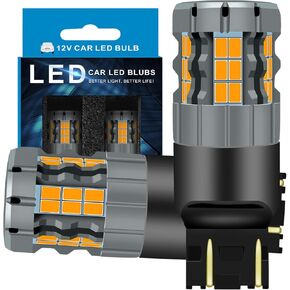 7443 مصابيح إشارة LED LED متوافقة مع Toyota Sienna 2015-2020 (Premium/SE/SE المحدودة/SE/SE) ، 7444 لمبة ، أصفر العنبر ، المكونات والتشغيل ، حزمة من 2