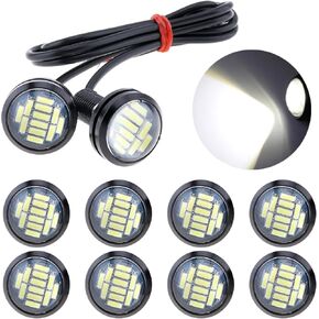 Eagle Eye LED Lights, 10Pcs 23mm Eagle Eye High Power 4014 12SMD 12V Car Fog DRL Bulb Reverse Backup Parking Signal, Yellow