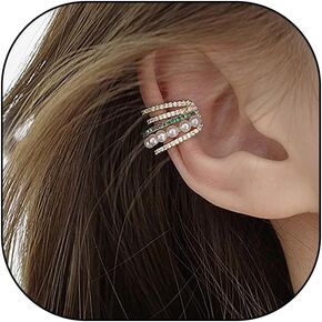 دنتي الذهب لؤلؤة الكفة الكفة أذن الكفة للنساء ، بريق بريق بريق Zirconia Zirconia متعدد الطبقات القابلة للتعديل القابلة للتعديل in Kuwait