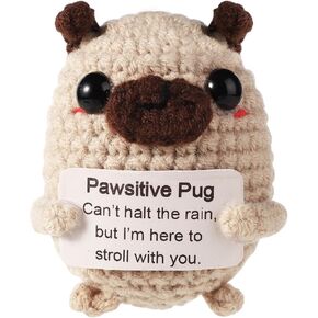 Pug Pug Potato Cut Funny Crochet Gift for Women Loving Surprisings Surplises Emplication Efforts Evention Evention Leatted Minibt Birthday Friday Fridge for Friends Home Office Decor