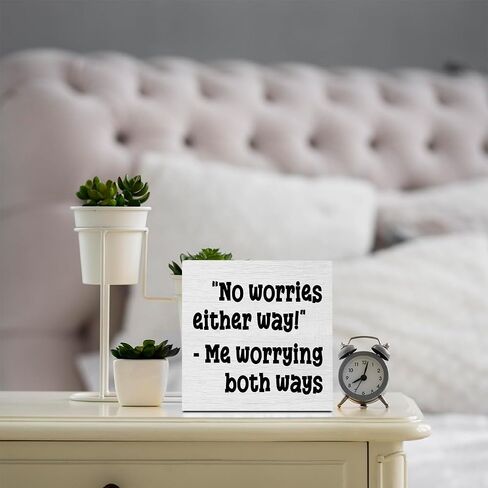 Funny Sarcastic Rustic Wooden Box Sign, Desk Decor Office Decor Supplies Strength Mom Dad Gift Desk Accessories for TableShelf Home Farmhouse Bathroom Cubicle Decorations Wood Block Plaque Box Sign in Saudi Arabia