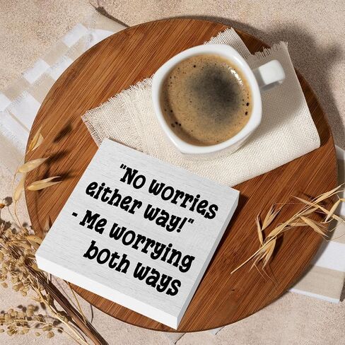 Funny Sarcastic Rustic Wooden Box Sign, Desk Decor Office Decor Supplies Strength Mom Dad Gift Desk Accessories for TableShelf Home Farmhouse Bathroom Cubicle Decorations Wood Block Plaque Box Sign in Saudi Arabia