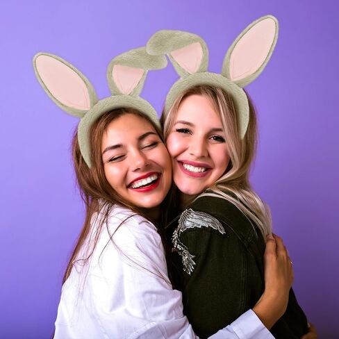 KHC-KHF Easter-Headband Bunny-Headbands Halloween Plush Rabbit Ear Costume Bunny Headband Tail Accessories Party Makeup Birthday Favors s Adult Headwear in Kuwait