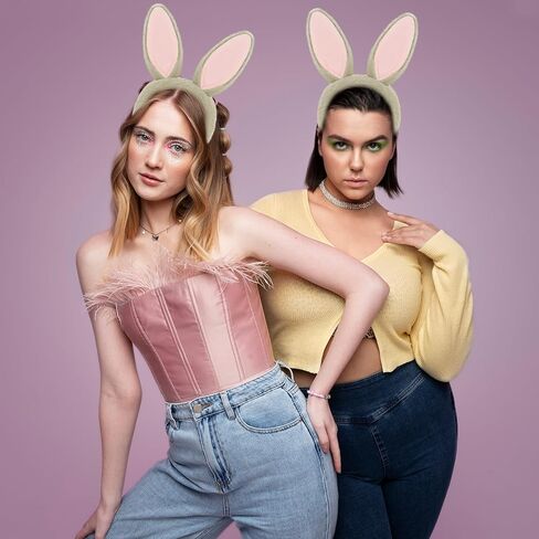 KHC-KHF Easter-Headband Bunny-Headbands Halloween Plush Rabbit Ear Costume Bunny Headband Tail Accessories Party Makeup Birthday Favors s Adult Headwear in Kuwait