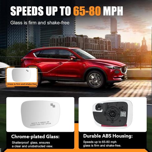 Passenger Side Mirror Glass Replacement for 2017-2023 Mazda CX5 CX-5 2016-2023 Mazda CX9 CX-9- Right Side Mirrors With Backing Plate,Power Heated, Blind Spot in Kuwait