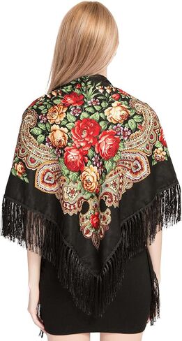 WARD TRALDIAL TRALDICAL TRALDRAY TASSEL شال أطراف رأس الرقبة شال رجعية وشاح الأزهار المعطف in Kuwait