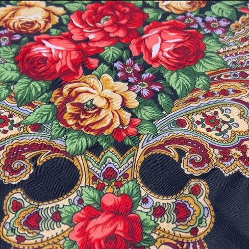 Women's Traditional Scarf Wrap Tassel Shawl Fringes Neck Head Shawl Retro Scarf Floral Poncho in Saudi Arabia