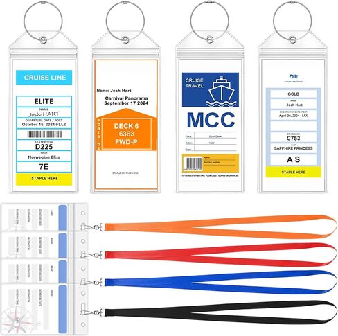 12 in 1 Luggage Tags and Cruise Lanyard for Ship Cards, Colorful Ship Lanyards With Waterproof Badge Holders in Kuwait