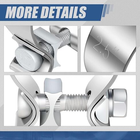 Auto Dynasty 2.5 ID Inches Narrow Band Exhaust Muffler Seal Clamps Sleeve, Universal Use for 2.5" Outer Diameter Pipe - Stainless Steel (Pack of 2) in Saudi Arabia