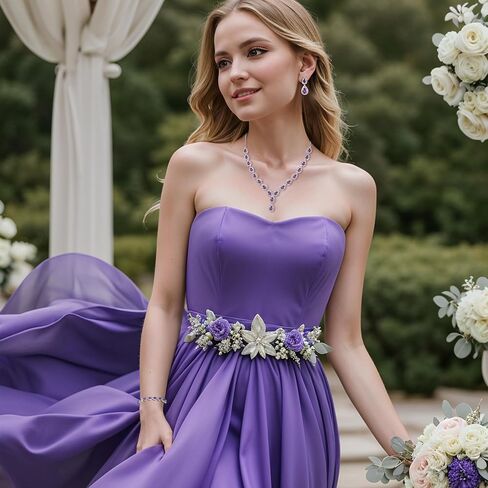 BriLove Wedding Bridal CZ Necklace Bracelet Earrings Jewelry Set for Women Teardrop Infinity Figure 8 Y-Necklace Tennis Dangle Party Prom Accessories in Kuwait