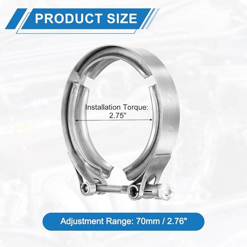 uxcell 2.36" V Band Clamp 304 Stainless Steel for Exhaust Systems Downpipe Exchange Exhaust Accessories, Adjustment Range 60mm / 2.36inch in Saudi Arabia