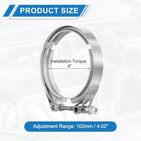 uxcell 2.36" V Band Clamp 304 Stainless Steel for Exhaust Systems Downpipe Exchange Exhaust Accessories, Adjustment Range 60mm / 2.36inch in Saudi Arabia