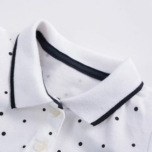 HILEELANG Girl Easter Polo Dress Short Sleeve Cotton Casual Button Closure School Playwear Ruffle Dresses in Saudi Arabia