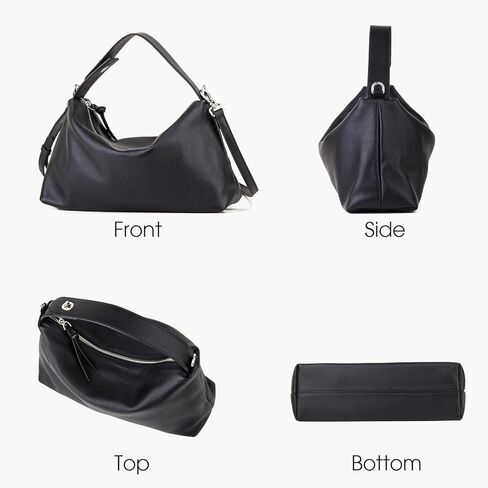 Premium Full-Grained Leather Crossbody Bags for Women, Slouchy Shoulder Bag with Adjustable Strap and Tote Handbag in Kuwait
