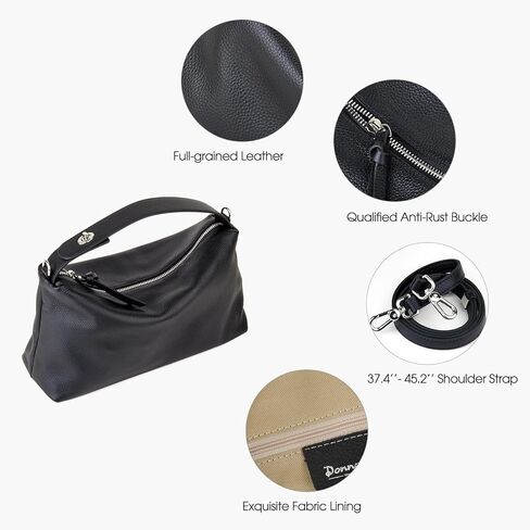 Premium Full-Grained Leather Crossbody Bags for Women, Slouchy Shoulder Bag with Adjustable Strap and Tote Handbag in Kuwait