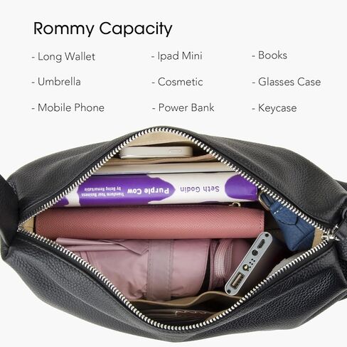 Premium Full-Grained Leather Crossbody Bags for Women, Slouchy Shoulder Bag with Adjustable Strap and Tote Handbag in Kuwait