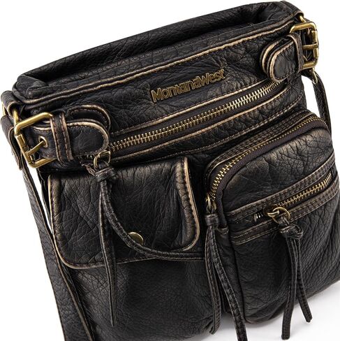 Montana West Crossbody Bag for Women Multi Pocket Shoulder Medium Travel Purses Ultra Soft Washed Leather in Saudi Arabia