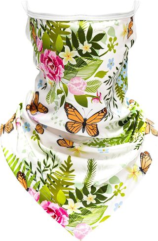 FISHEAL UV Sun Protection Face Scarf Mask, Breathable Gardening Face Cover Neck Gaiter with Ear Loops Bandana for Men Women in Saudi Arabia