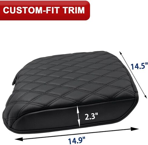 KBH Center Console Armrest Cover for 2014-2018 Chevy Silverado & GMC Sierra, 2015-2020 Tahoe Suburban Yukon, Bucket Seat, Vinyl Leather, Anti-Scratch, Black in Saudi Arabia