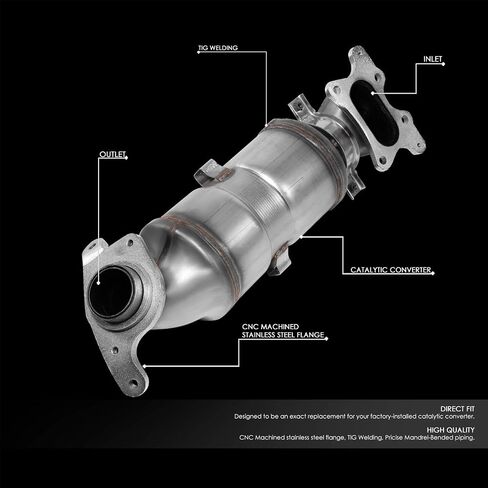 DNA MOTORING Factory Style Bolt-on Catalytic Converter Compatible with 06-11 Honda Civic DX, LX, EX, EPA Compliant, OEM-CONV-053 in Kuwait