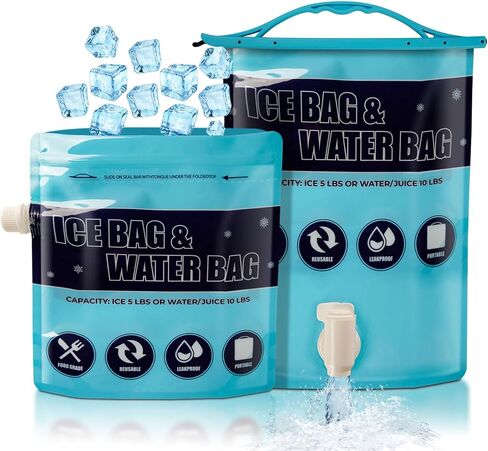 Reusable Ice Bag 4Pcs, 2.5lb&5lb Ice Cube Bag Large, Ice Packs for Cooler, Leakproof Freezer Packs for Camping Hiking Trip, Keep Cool Box Dry & Cold in Saudi Arabia